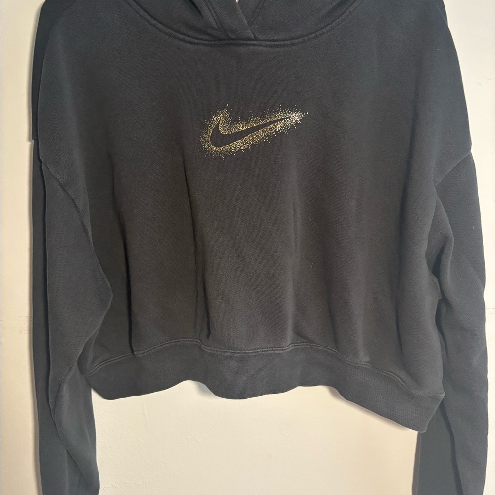❤️ Nike Black Cropped Oversized Sweatshirt